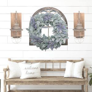 Lamb's Ear & Lavender Wreath | Farmhouse Wreath | Farmhouse Lavender Wreath